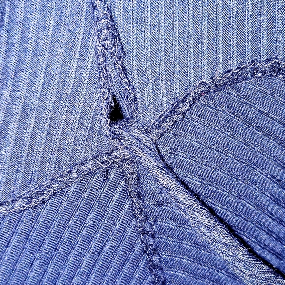 Lulus Navy Blue Ribbed Long Sleeve Midi Wrap Dress - Picture 3 of 4